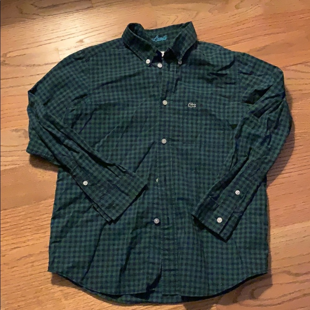 Lacoste boys button down shirt size l0
